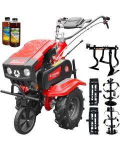 Motosapa Rotakt RO80R cu capota motor 7 CP latime lucru 83 cm 3 viteze freze roti cauciuc roata frontala roti metal cultivator 2l ulei AgroPro