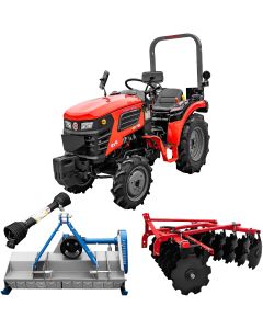 Tractor Rotakt Trident tractiune 4x4 motor 25CP diesel 3 cilindri capacitate cilindrica 1132 cmc CIV inclus + grapa cu disc latime lucru 120 cm + tocator vegetatie latime lucru 100 cm