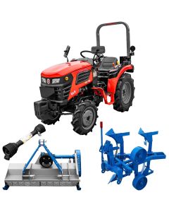Tractor Rotakt Trident tractiune 4x4 motor 25CP diesel 3 cilindri capacitate cilindrica 1132 cmc CIV inclus + plug reversibil manual cu 2 trupite + tocator vegetatie latime lucru 100 cm
