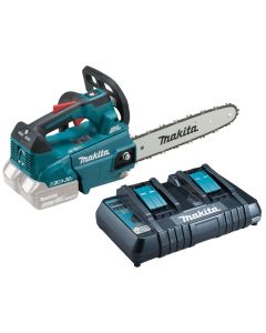 Pachet drujba Makita DUC306Z acumulatori 2xBL1860B incarcator rapid dublu DC18RD ulei lant 1l