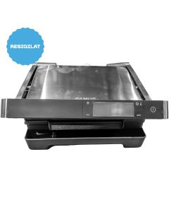 RESIGILAT: Grill electric Samus GTS2030ACX 2000 W placi antiaderente 29 x 23 cm corp din otel inoxidabil ecran inteligent digital timer 30 minute functie de mentinere la cald functie dezghetare argintiu + negru