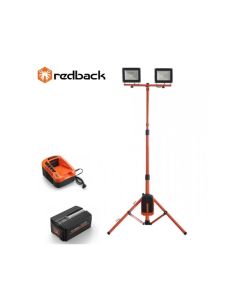 Set Redback stand cu 2 proiectoare LED ED40 2x20W 40V + acumulator Li-Ion EP20 40V/2Ah + incarcator EC20 40V/2A