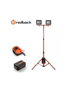 Set Redback stand cu 2 proiectoare LED ED40 2x20W 40V + acumulator Li-Ion EP40 40V/4Ah + incarcator EC20 40V/2A