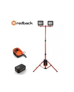 Set Redback stand cu 2 proiectoare LED ED40 40V 2x20W + acumulator Li-Ion EP60 40V/6Ah + incarcator rapid EC50 40V/5A