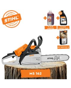 Motofierastrau STIHL MS 162 putere 1.6 CP lama 35 cm pas lant 3/8" 61PMM3 + ulei amestec 2T 1L + ulei forest plus 2L + service kit 18