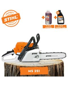 Motofierastrau STIHL MS 251 Putere 3 CP lama 40cm 1.6 mm pas lant .325" + ulei amestec 2T 1L + ulei forest plus 2L