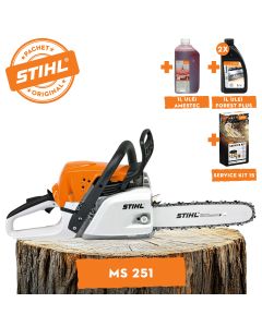 Motofierastrau STIHL MS 251 Putere 3 CP lama 40cm 1.6 mm pas lant .325" + ulei amestec 2T 1L + ulei forest plus 2L + service kit 15