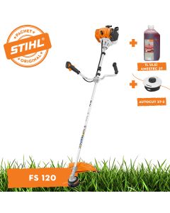 Motocoasa STIHL FS 120 putere 1.8 CP autocut 25-2 chinga de transport + ulei amestec 2T 1L + extra AutoCut 27-2