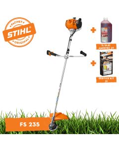 Motocoasa STIHL FS 235 putere 2.1 CP cap cositor AutoCut C 26-2 cutit taietor 250-3 ham pentru umeri + ulei amestec 2T 1L + service kit 31