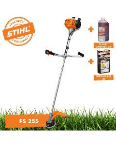 Motocoasa profesionala STIHL FS 255 putere 2.04 CP latime lucru 45cm AutoCut 46-2 + ulei amestec 2T 1L + extra AutoCut 46-2 + viziera cu antifoane