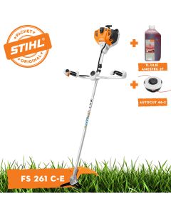 Motocoasa STIHL FS 361 motor 2.3 CP latime de lucru 52 cm cutit taietor pentru tufisuri 300-3 centura universala advance plus + ulei amestec 2T 1L + AutoCut 46-2
