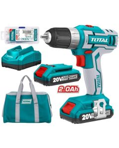 Masina de gaurit cu acumulator TOTAL TDLI2002 un acumulator 20V-2.0Ah L 50 accesorii